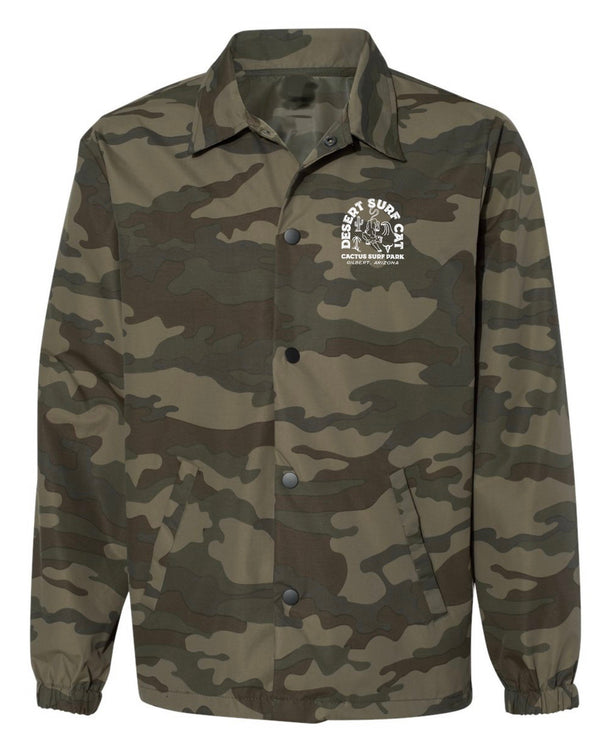 Desert Surf Cat // Water-Resistant Windbreaker Coach’s Jacket