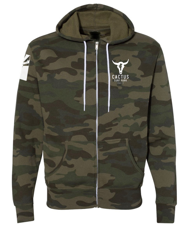 Cactus Surf Park ICON - Unisex Lightweight Full-Zip Hooded Sweatshirt